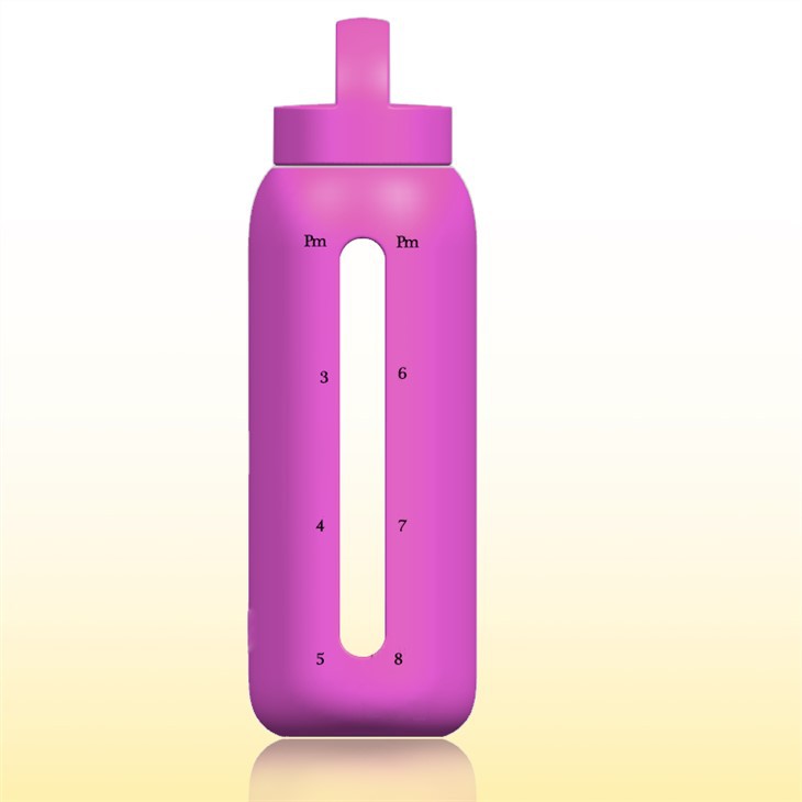 wholesale glass motivational water bottle with straw